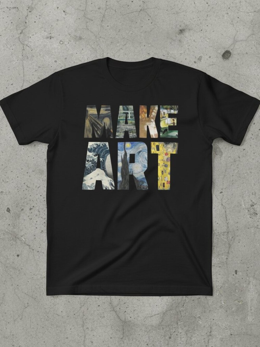 Make Art Graphic T-Shirt | Vintage Famous Painting Inspired Tee | Creative